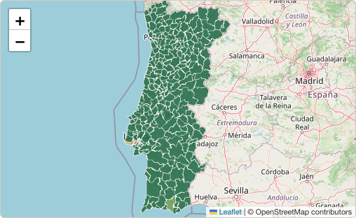 MyCasa Buyer Pass affordability map showing official sale-price data across Portuguese municipalities